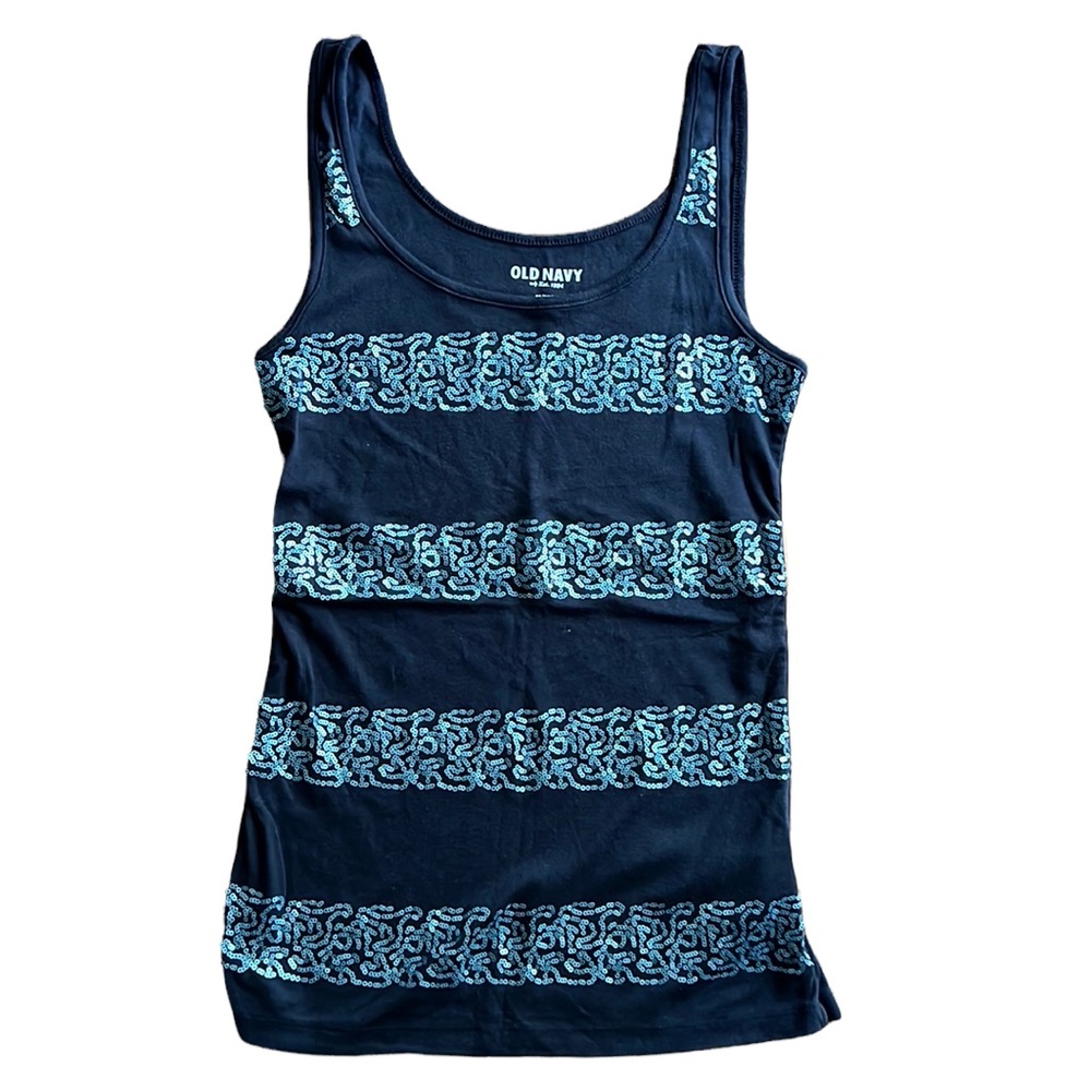 Blue Tank with Sequins size M